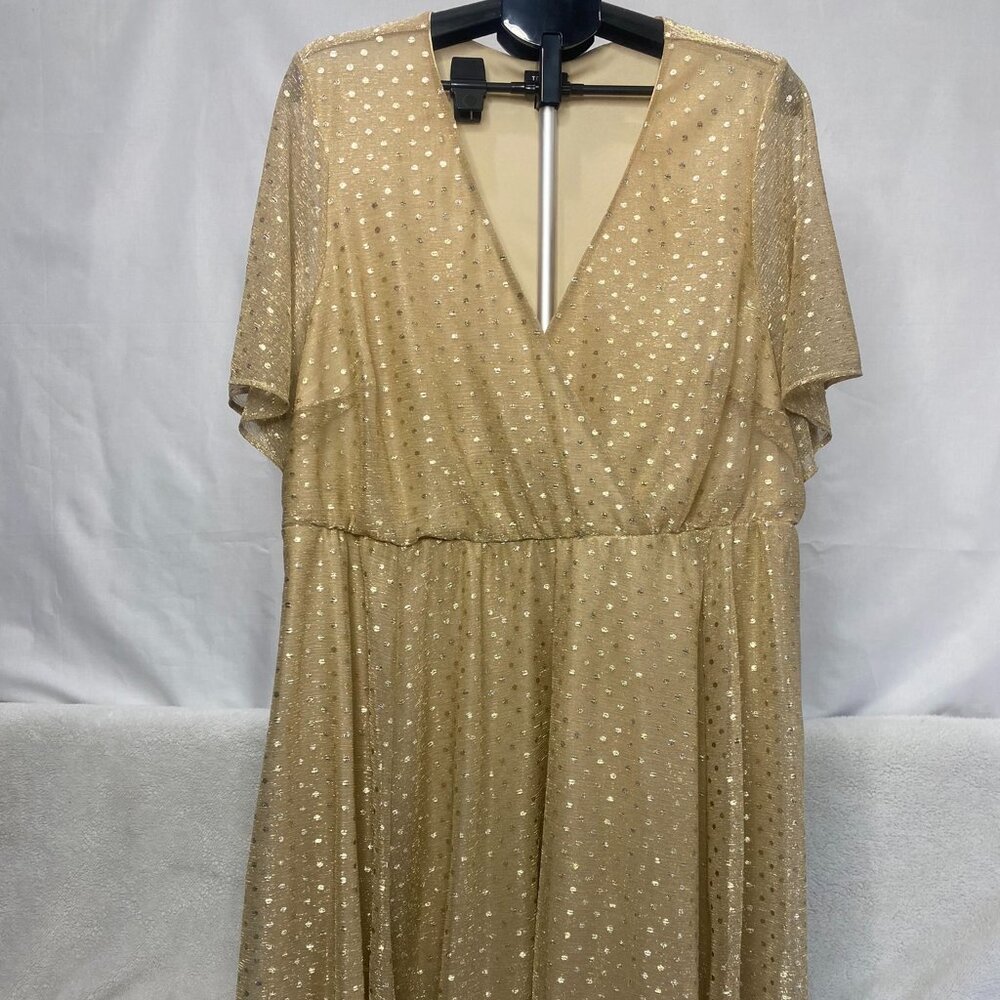 Torrid – Metallic Gold Dress – Plus size 3 – Woman